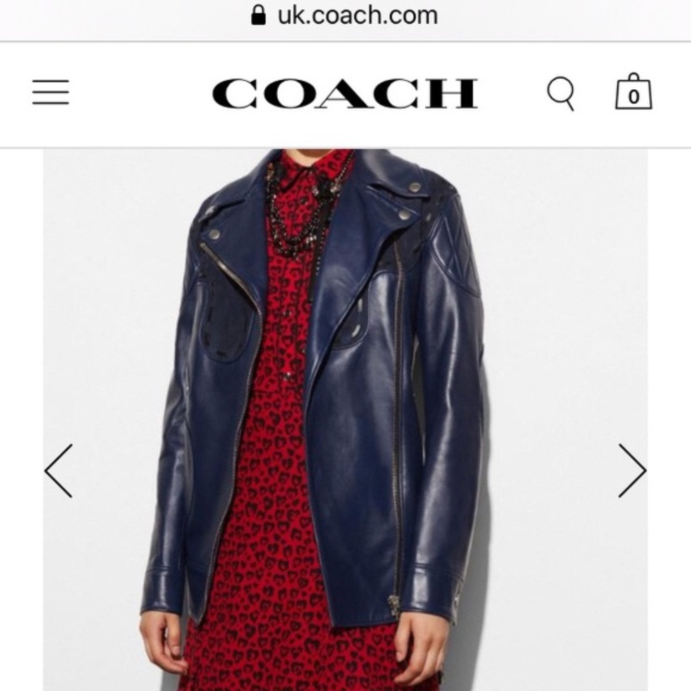 NWT Blue Coach Women's Western Moto Jacket